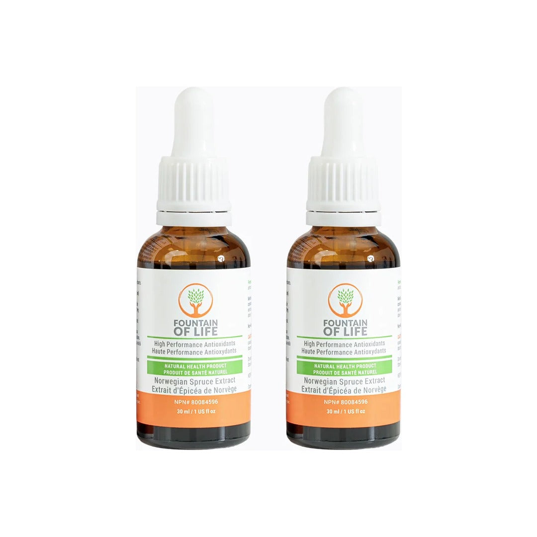 Fountain of Life Norwegian spruce antioxidant drops, 2-bottle pack